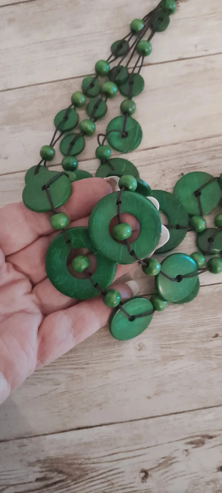 Collar de madera, color verde oscuro, estilo Bohemio – photo 6